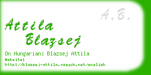 attila blazsej business card